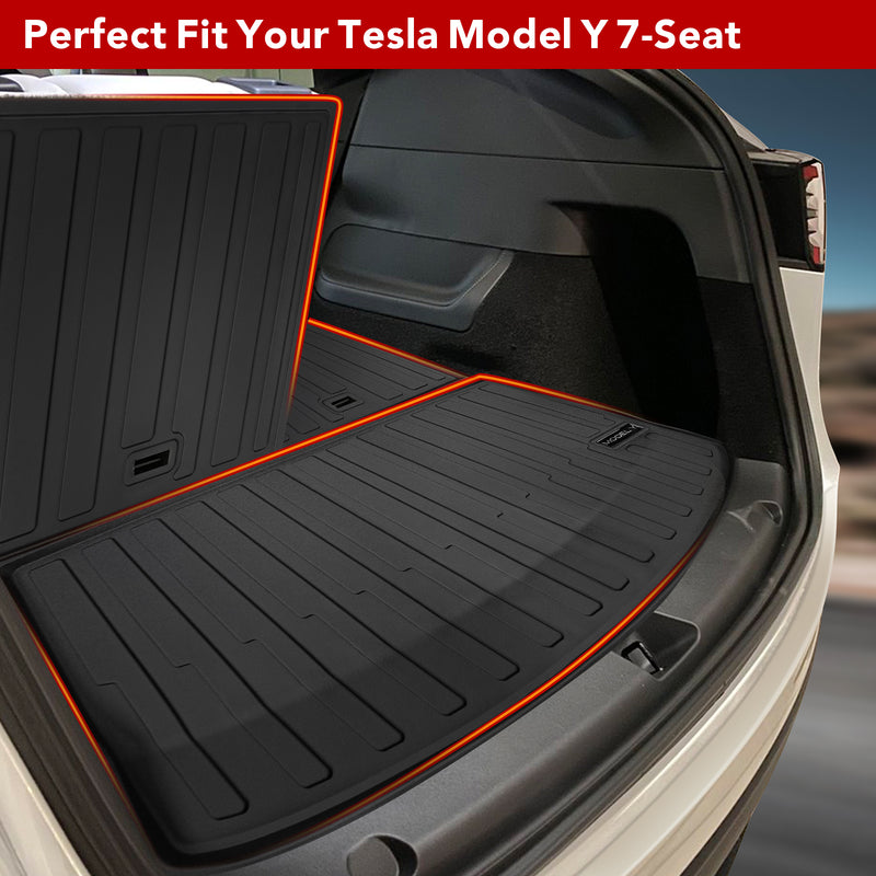 BASENOR TPE Rear Trunk Mat for 7 Seat for 2020-2023 Tesla Model Y