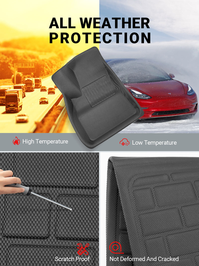 RUIYA Tesla Model 3 Boot Mat 2017-2023, Tesla Model 3 3D All