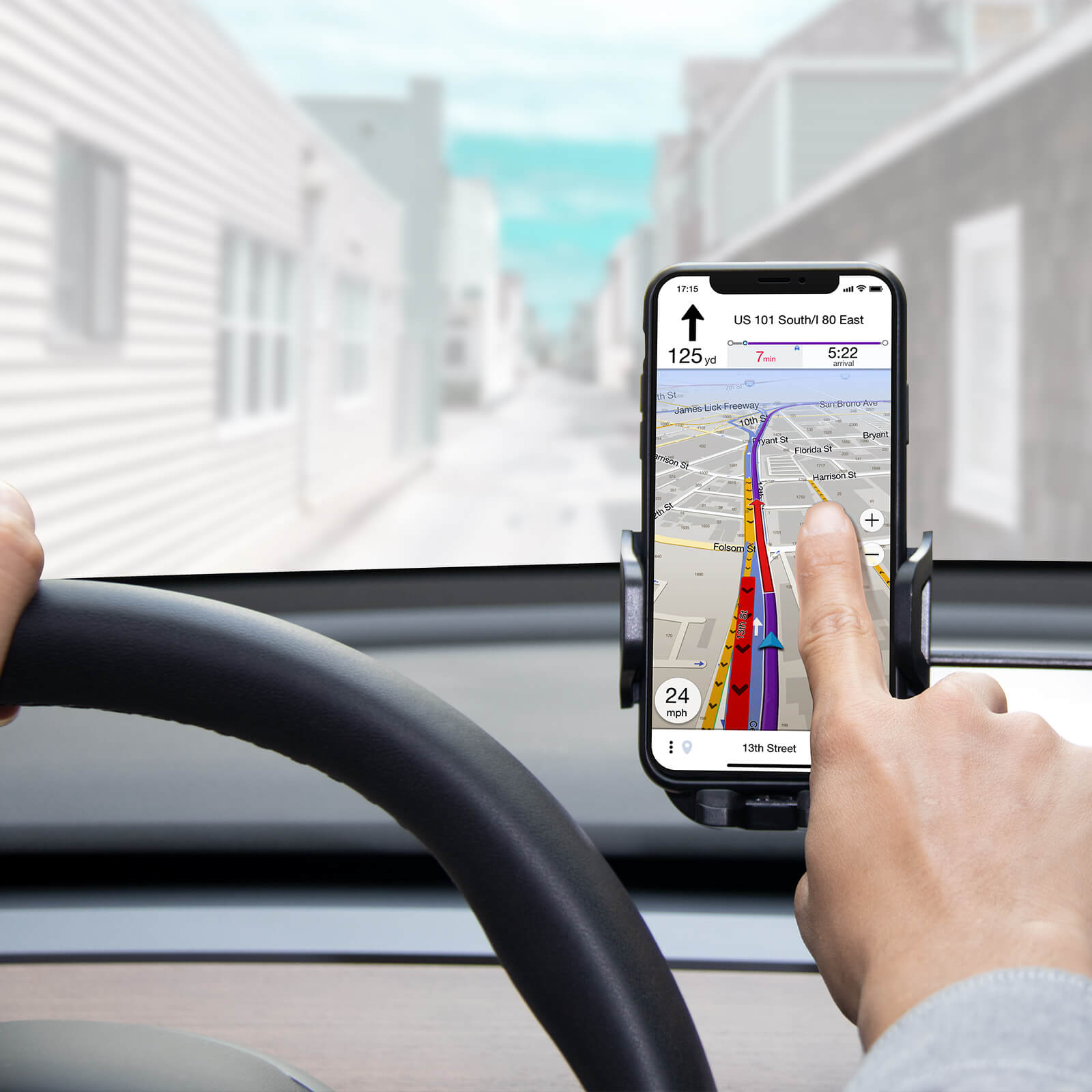 BASENOR Phone Mount Sunglass Holder Cell Phone Stand Interior Accessories Compatible with All Smartphone for Tesla Model Y Model 3