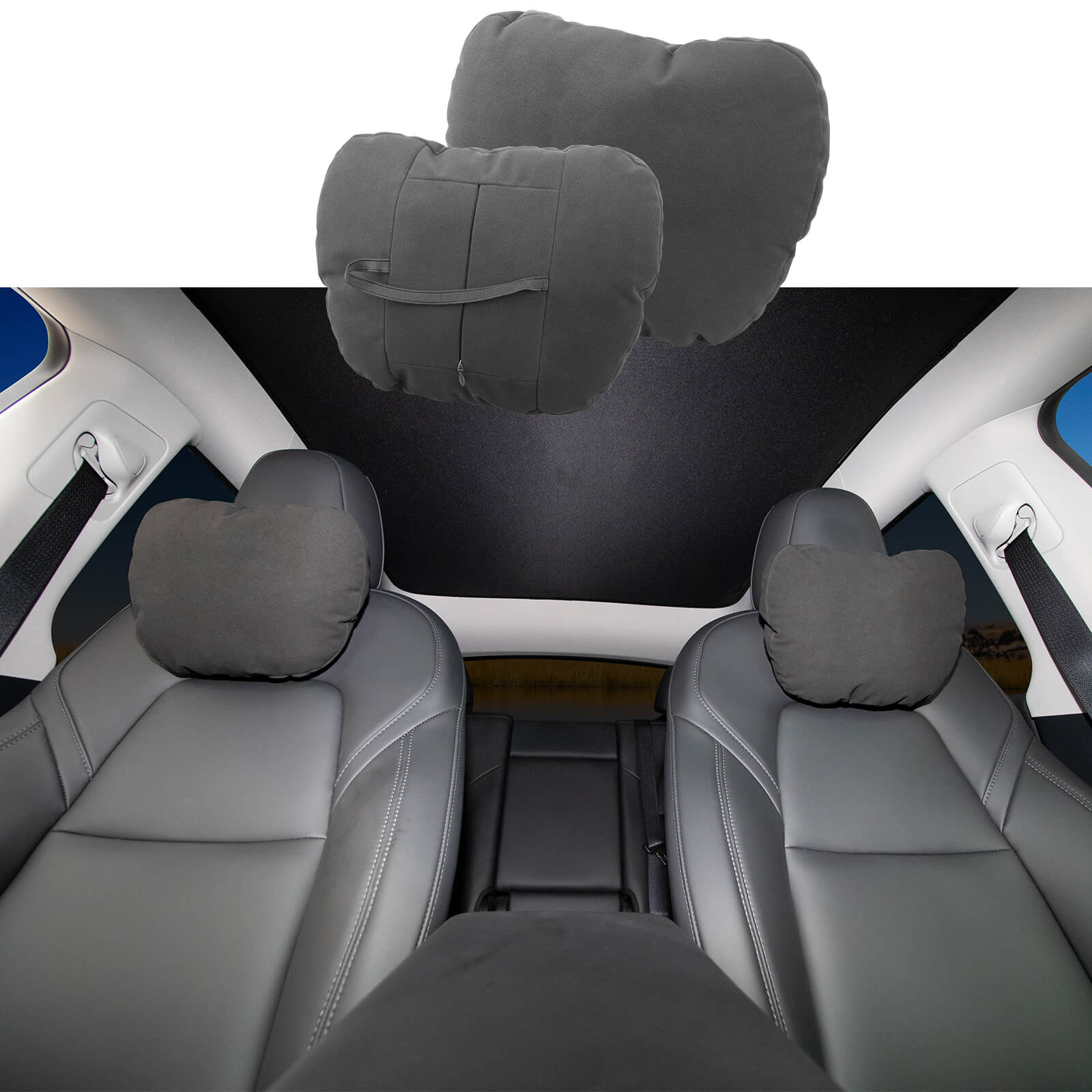 BASENOR Neck Pillows 2 PCS for Tesla Model Y Model 3 Model S LR/Plaid