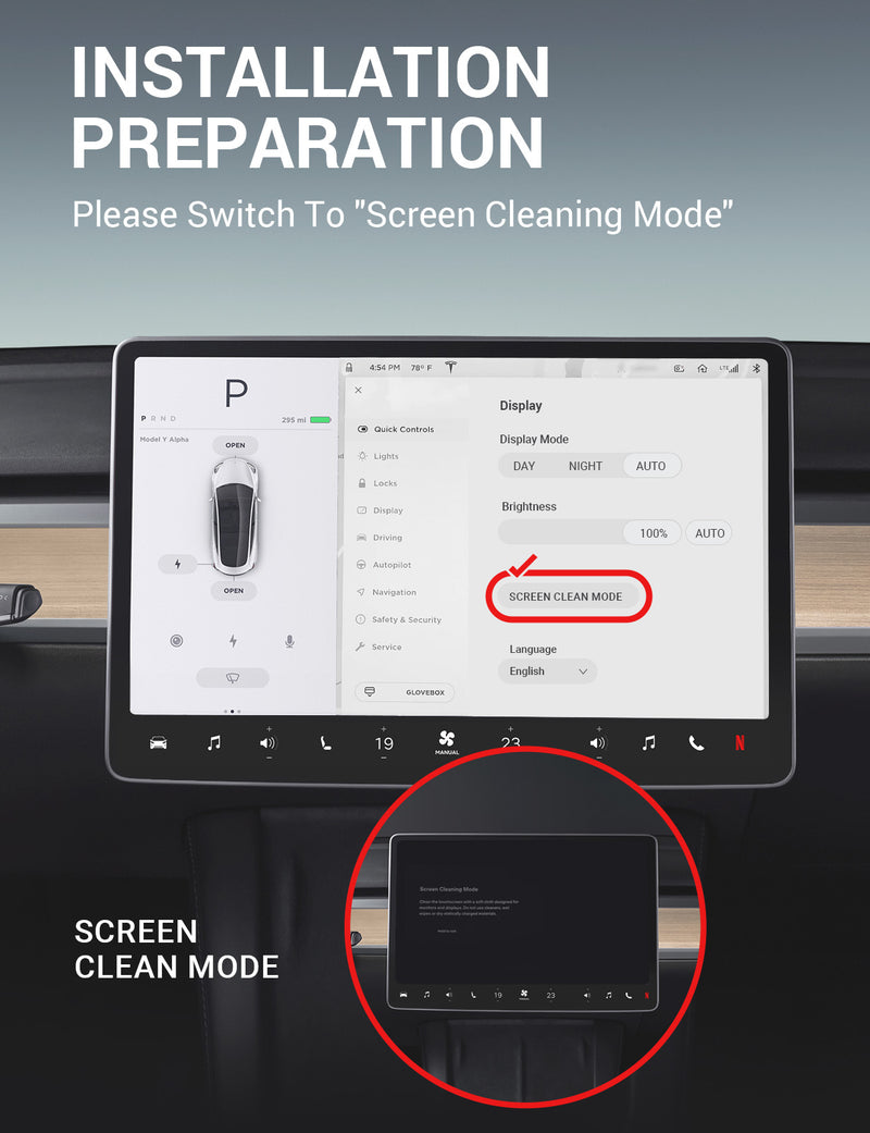 Basenor Tesla Model Y Model 3 Screen Protector Automatic Alignment Tempered Glass Center Control Navigation Touchscreen Protector 9H Anti Fingerprint Anti-Glare Matte Dashboard Accessories