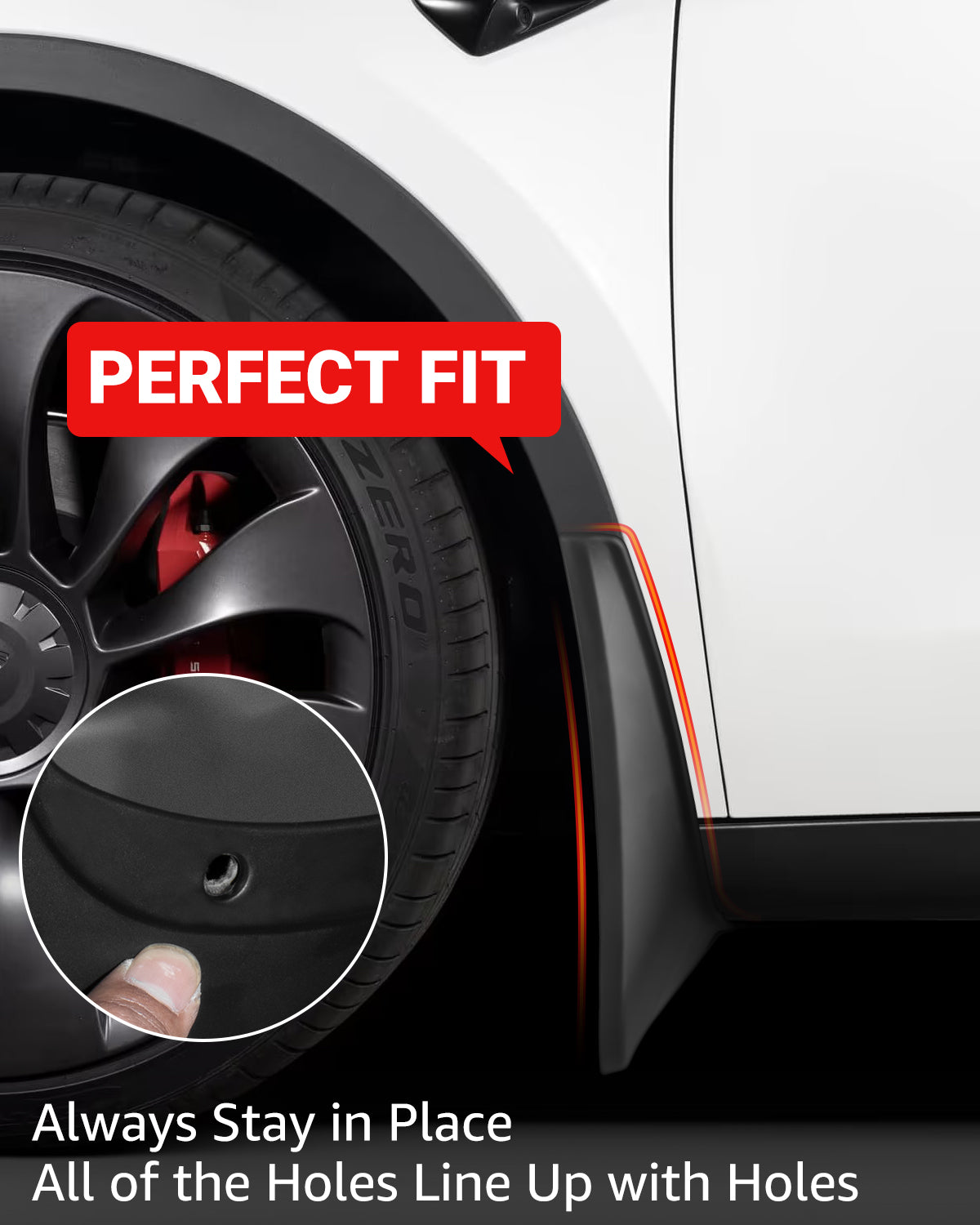 BASENOR 2023 2022 Tesla Model S/Model S Plaid Mud Flaps Splash Guards No Drilling Required Mudguards Vehicle Protector Mudflaps Exterior Accessories (Set of 4) - Image 4