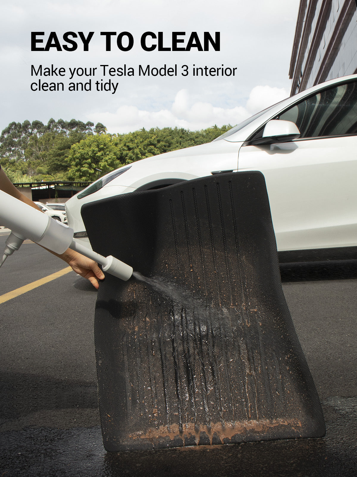 BASENOR 4PCS Tesla Model 3 Floor Mats 3D Interior Liners All-Weather Anti-Slip Waterproof Trunk Mat Cargo Liners Accessories Compatible with Model 3 2022-2023 2021 - Image 5