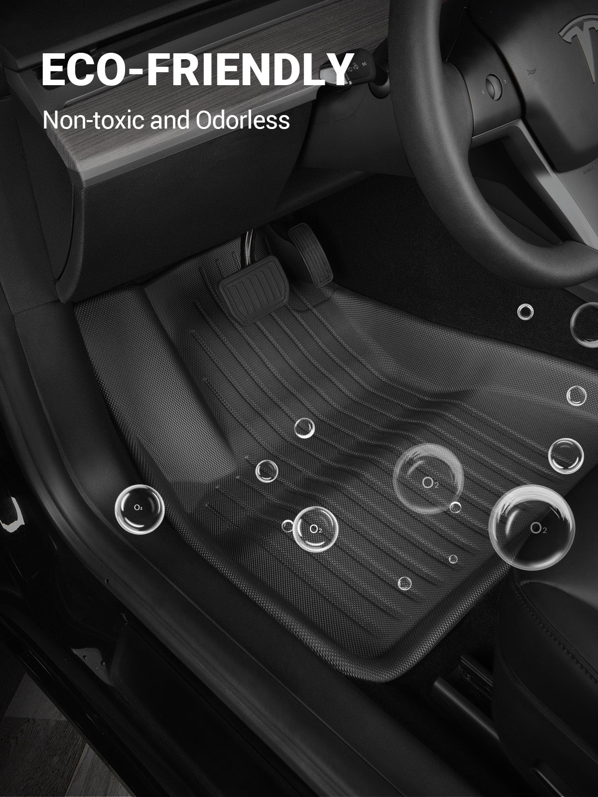 BASENOR 4PCS Tesla Model 3 Floor Mats 3D Interior Liners All-Weather Anti-Slip Waterproof Trunk Mat Cargo Liners Accessories Compatible with Model 3 2022-2023 2021 - Image 8