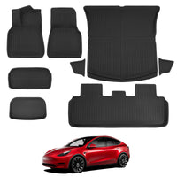 2020-2023 Tesla Model Y Floor Mats - 3D All-Weather Anti-Slip Waterproof, 5-Seat, 8 PCS | BASENOR