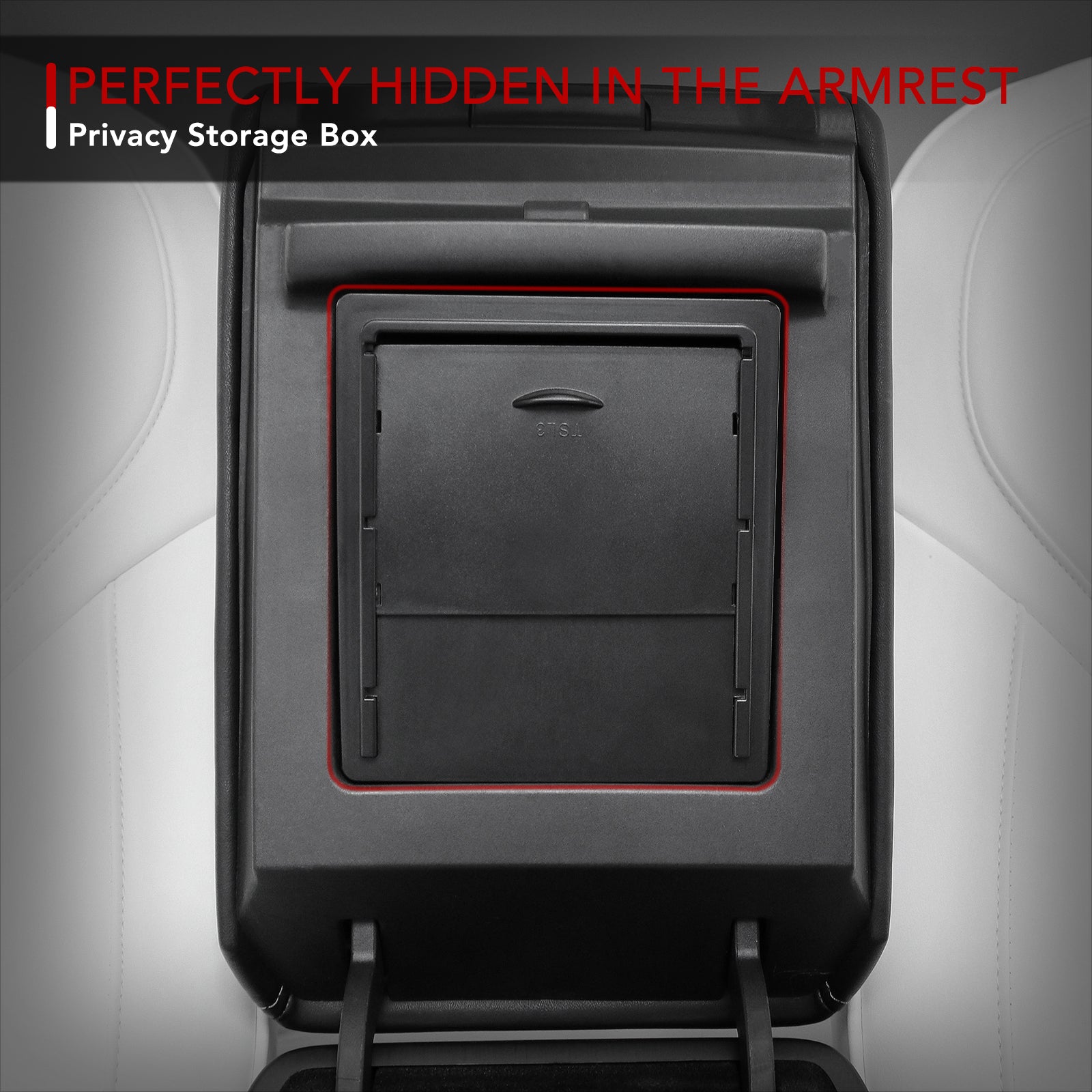 BASENOR Armrest Hidden Storage Box for Tesla Model 3 Model Y - Image 5