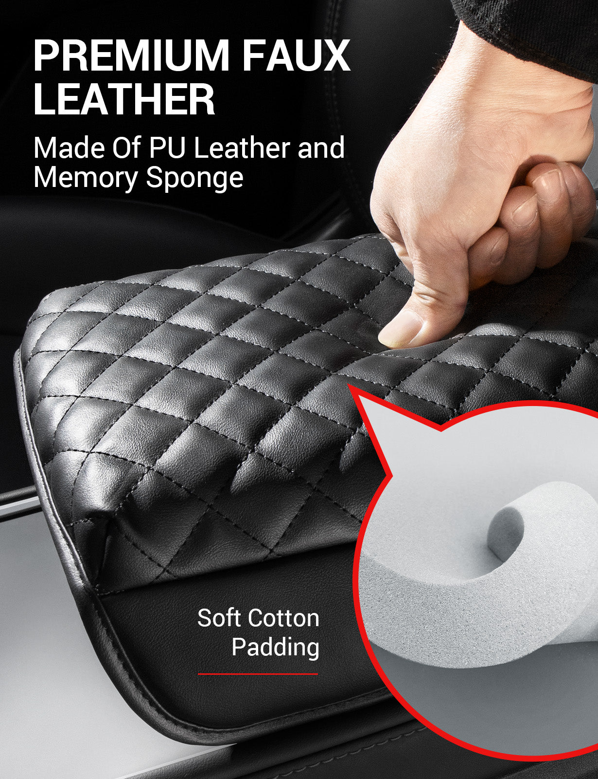 BASENOR Center Console Cover Armrest Pad for 2016-2023 Tesla Model 3 Model Y - Image 6