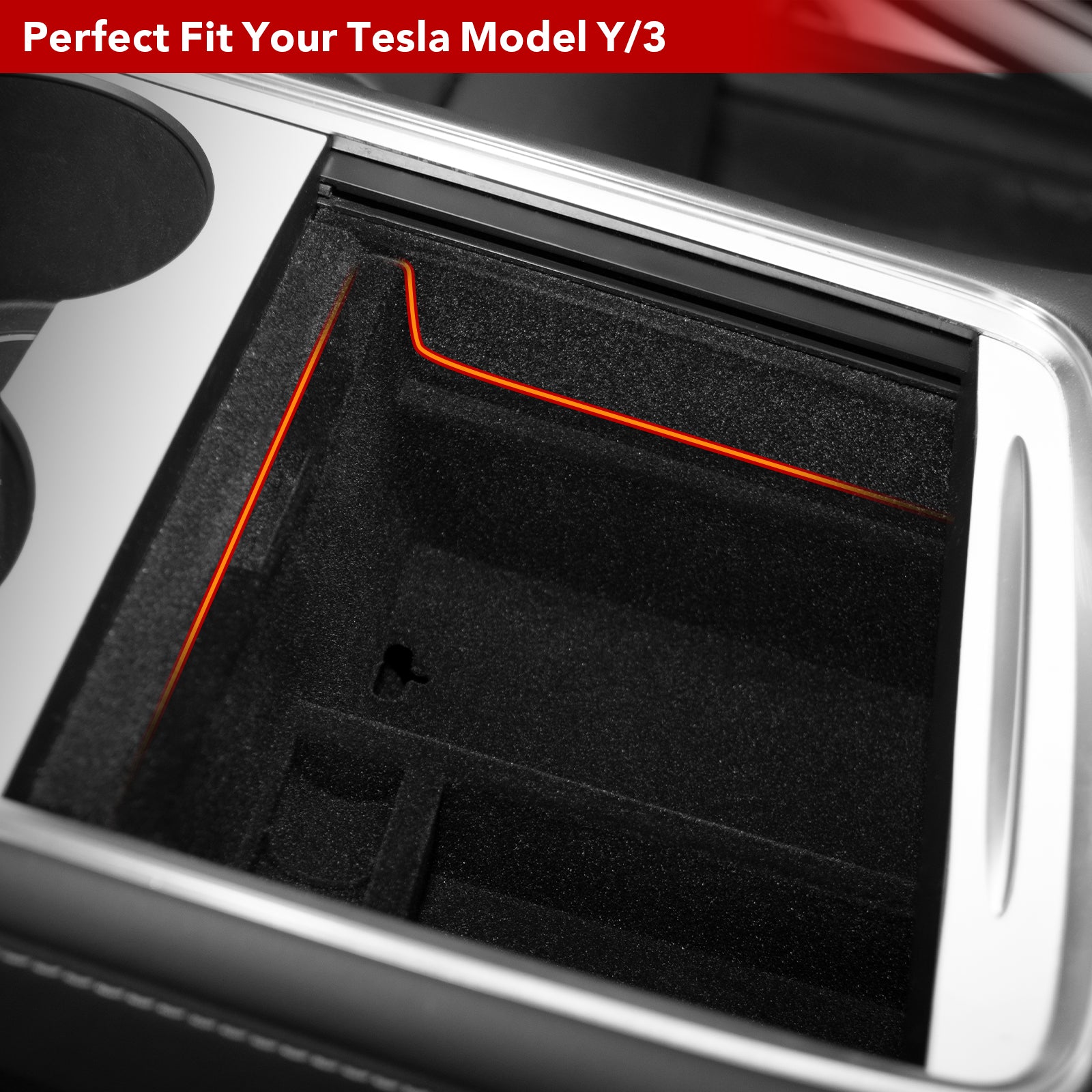 BASENOR Center Console Tray for Tesla Model Y Model 3 - Image 6