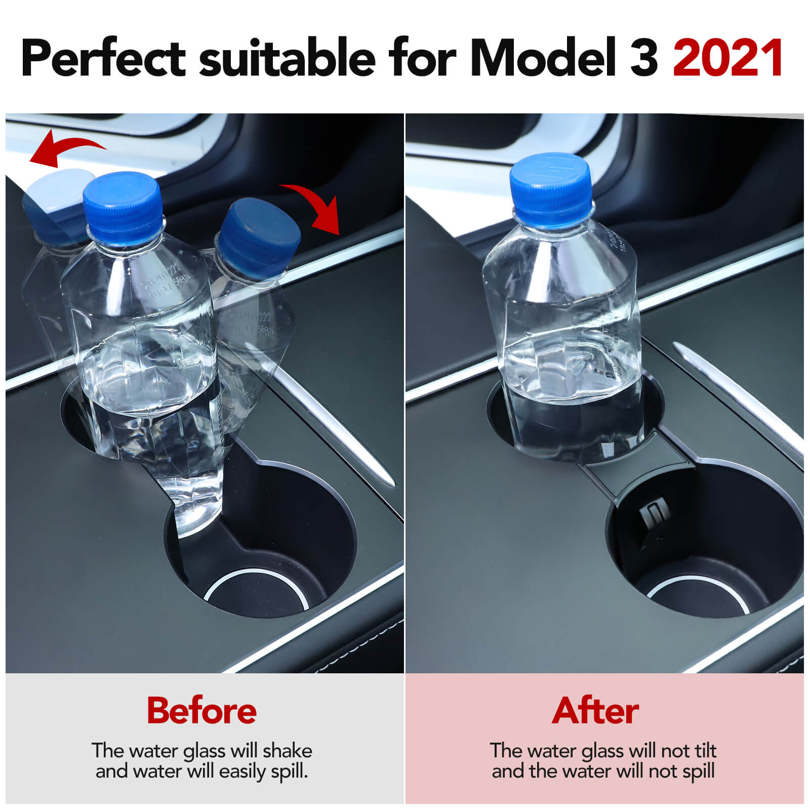BASENOR Cup Holder Insert for 2022-2023 2021 Tesla Model 3 Model Y - Image 2