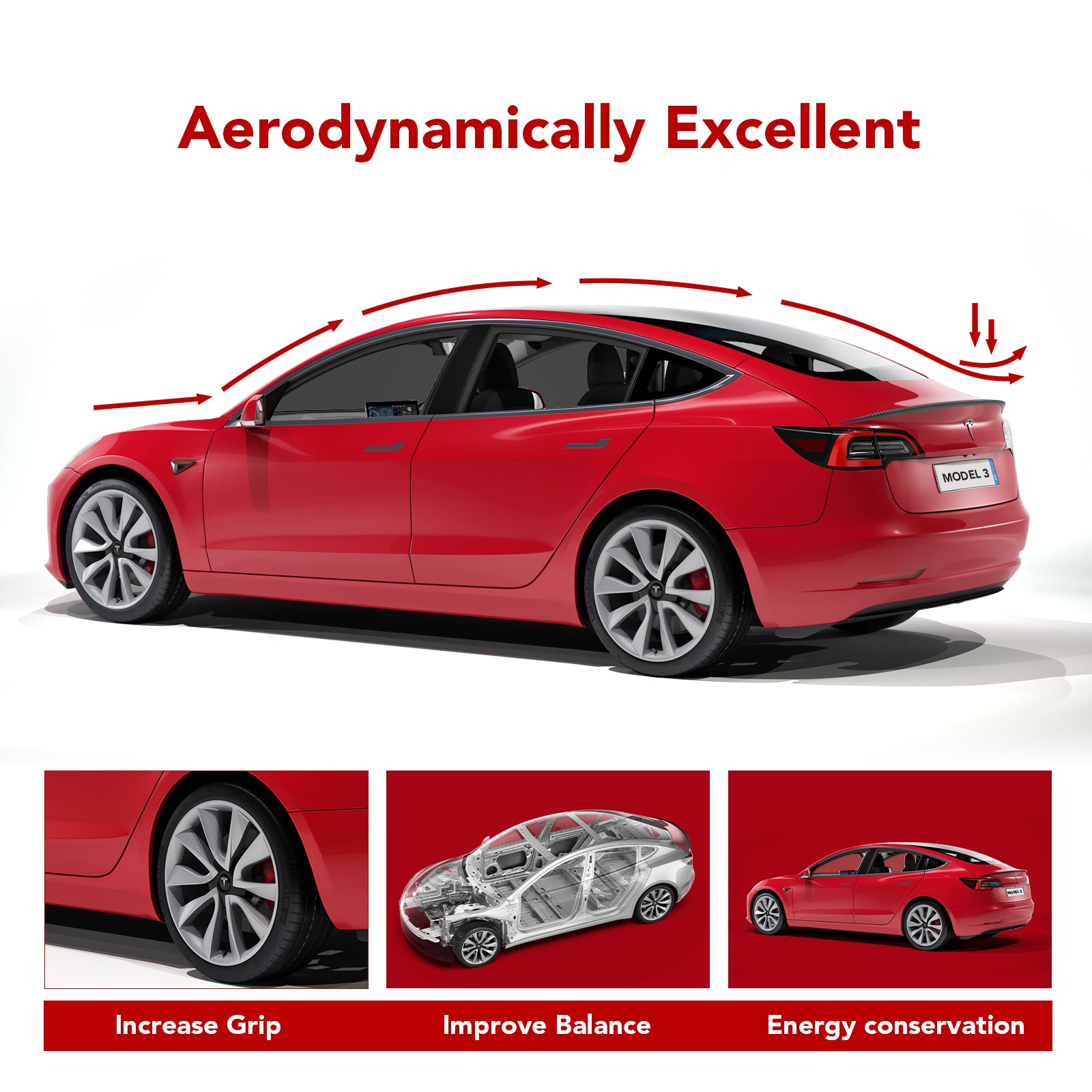 BASENOR Performance Rear Spoiler-Gen 2 for Tesla Model 3 - Image 12