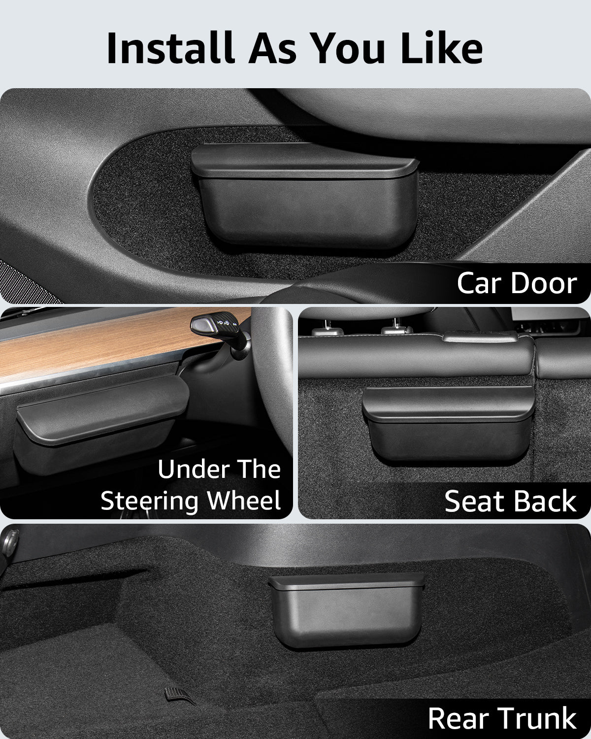 Basenor Tesla Model 3 Model Y Model S Model X Sunglasses Holder Center Console Organizer Silicone Steering Wheel Side Storage Box Glasses Case Key Card Phone Holder Accessories - Image 2