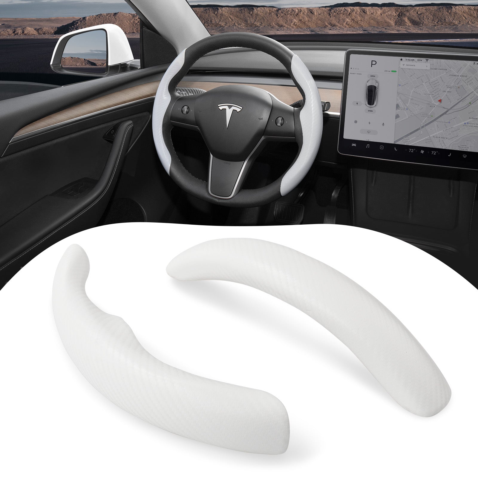BASENOR Tesla Model 3 Model Y Steering Wheel Cover Steering Wheel Wrap Protector Anti-Slip Interior Accessories - Image 7