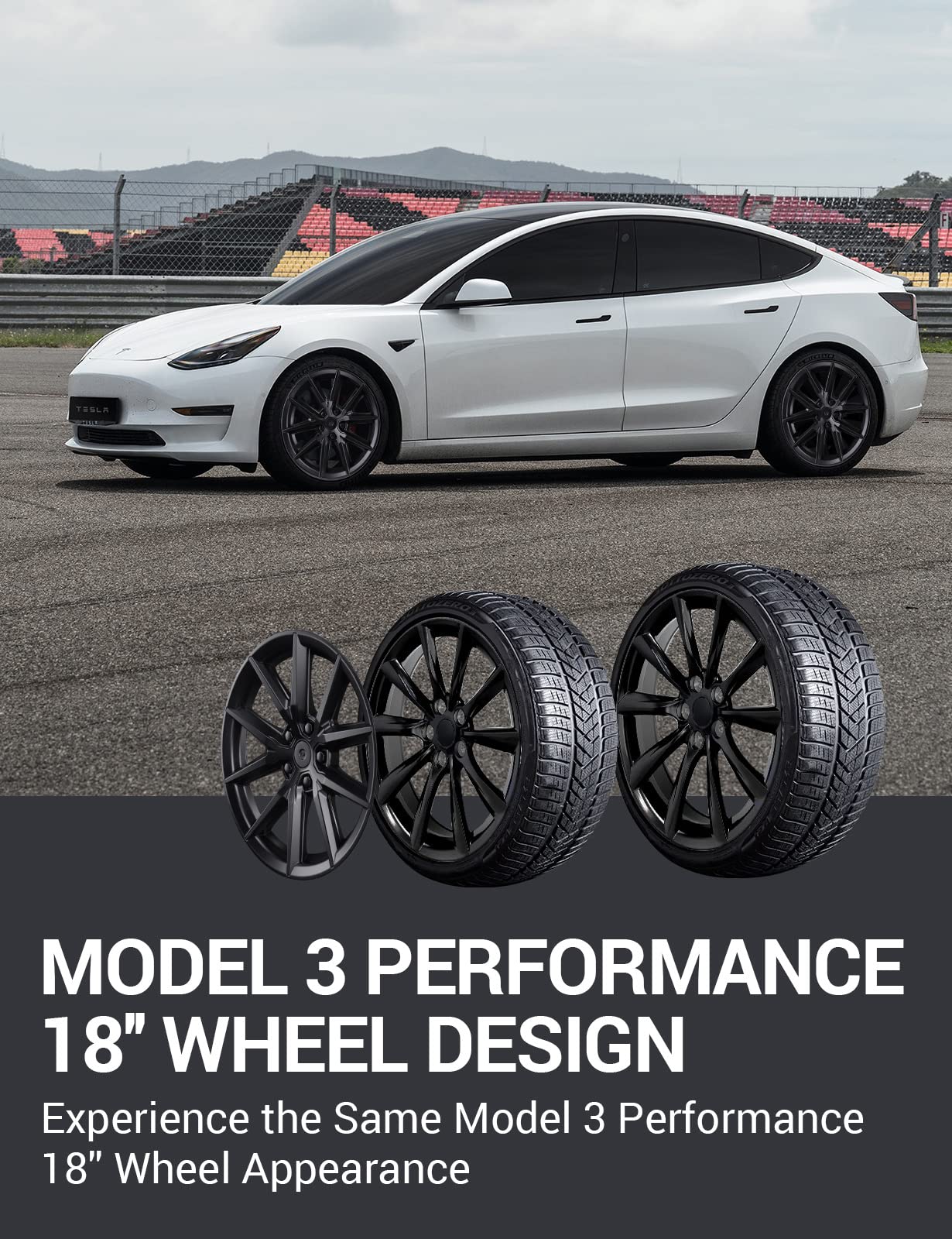 BASENOR Tesla Model 3 Wheel Cover 18 Inch Hubcap Wheel Hub Caps OEM Rim Protectors Cover Replacement Exterior Accessories Performance Upgrade (Set of 4) for 2017-2023 - Image 13