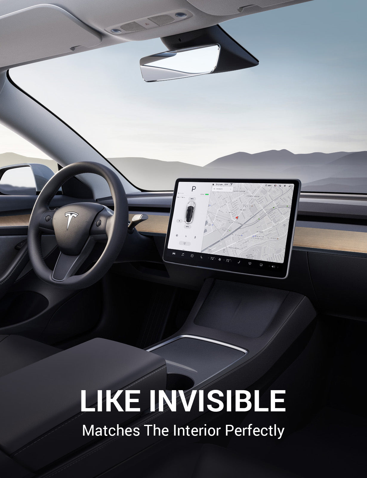 Basenor Tesla Model Y Model 3 Screen Protector Automatic Alignment Tempered Glass Center Control Navigation Touchscreen Protector 9H Anti Fingerprint Anti-Glare Matte Dashboard Accessories - Image 8