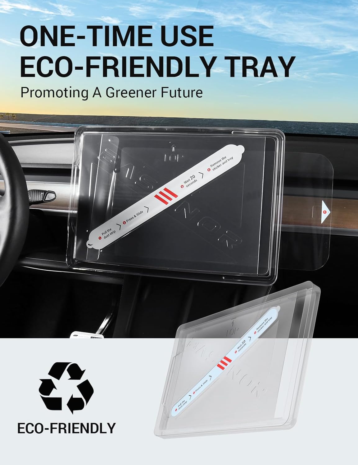 BASENOR Tesla Model Y Model 3 Screen Protector Matte Center Control Tempered Glass Touchscreen Protector 9H Anti Fingerprint Anti-Glare Interior Accessories Gen 2 (Not Suitable for 2024 Model 3) - Image 4