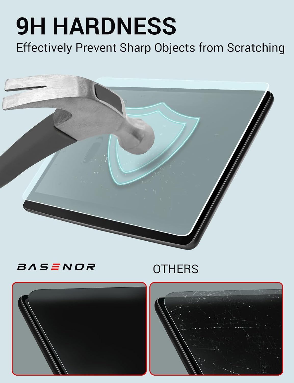 BASENOR Tesla Model Y Model 3 Screen Protector Matte Center Control Tempered Glass Touchscreen Protector 9H Anti Fingerprint Anti-Glare Interior Accessories Gen 2 (Not Suitable for 2024 Model 3) - Image 9