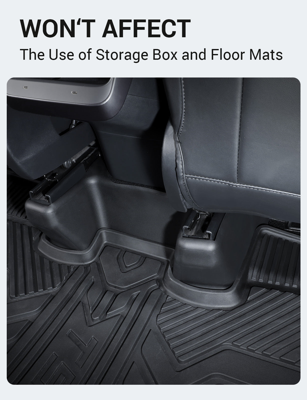 Basenor Tesla Model Y Underseat Protector TPE Seat Slide Rail Pad Cover Anti Kick Seat Base Cover for Model Y Interior Accessories 2021-2023 Black - Image 6