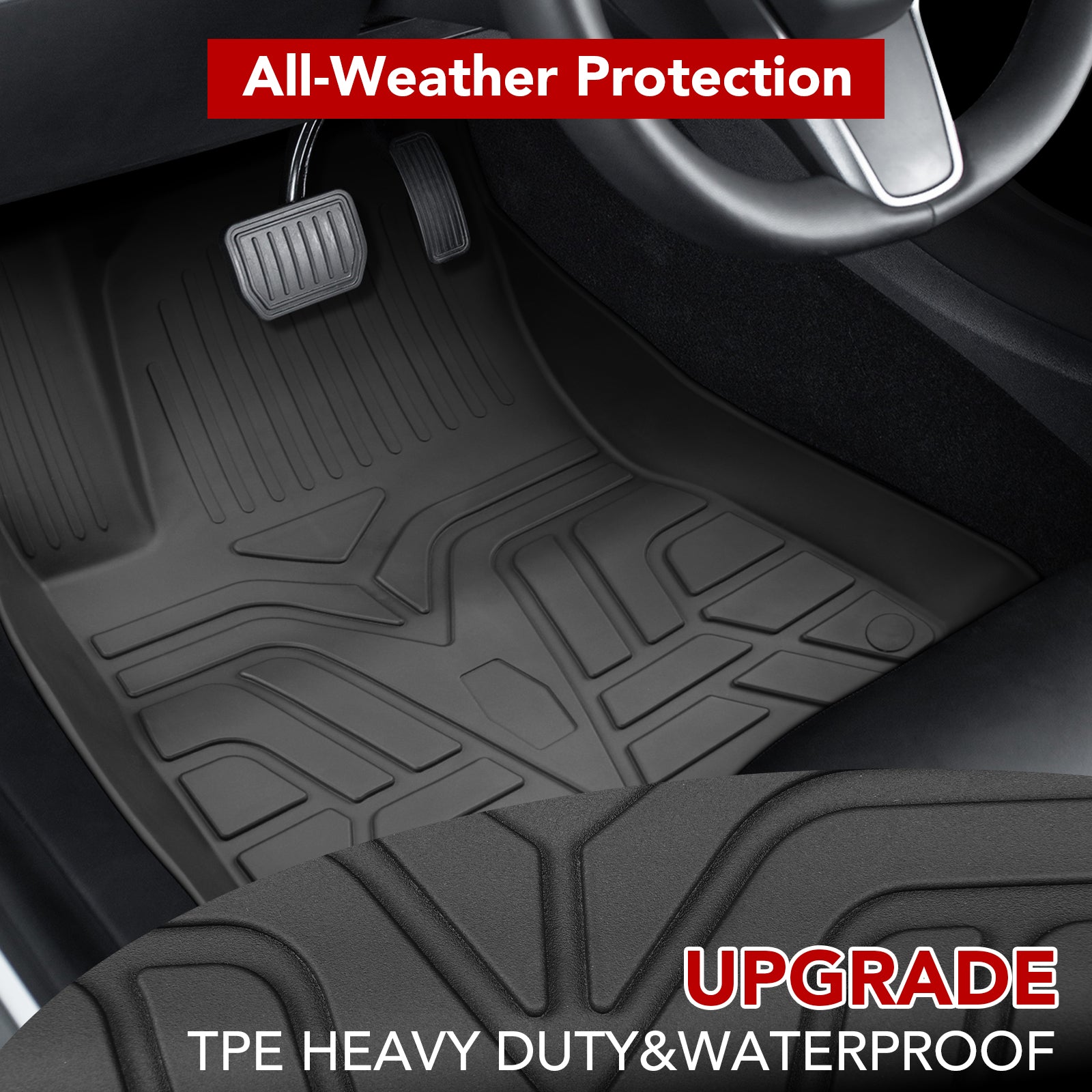 BASENOR TPE Floor Mats for 2021 2022 2023 Tesla Model 3 - Image 4